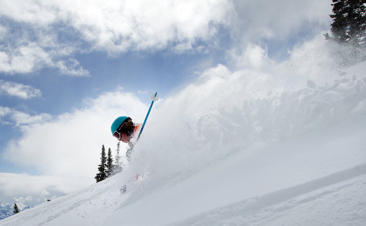 Person Skiing in Great Powder